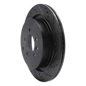 Land Rover Discovery Brake Rotor (1) - Rear Right - R1 Concepts - Drilled & Slotted - Black - `05-`16